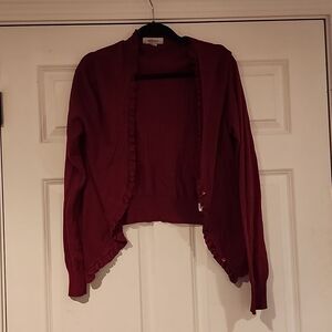Merona Red button up cardigan M